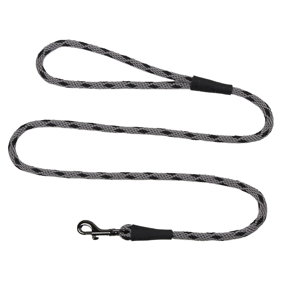 Mendota Snap Leash - Small 3/8 inch - Black Ice Silver / 6 Feet